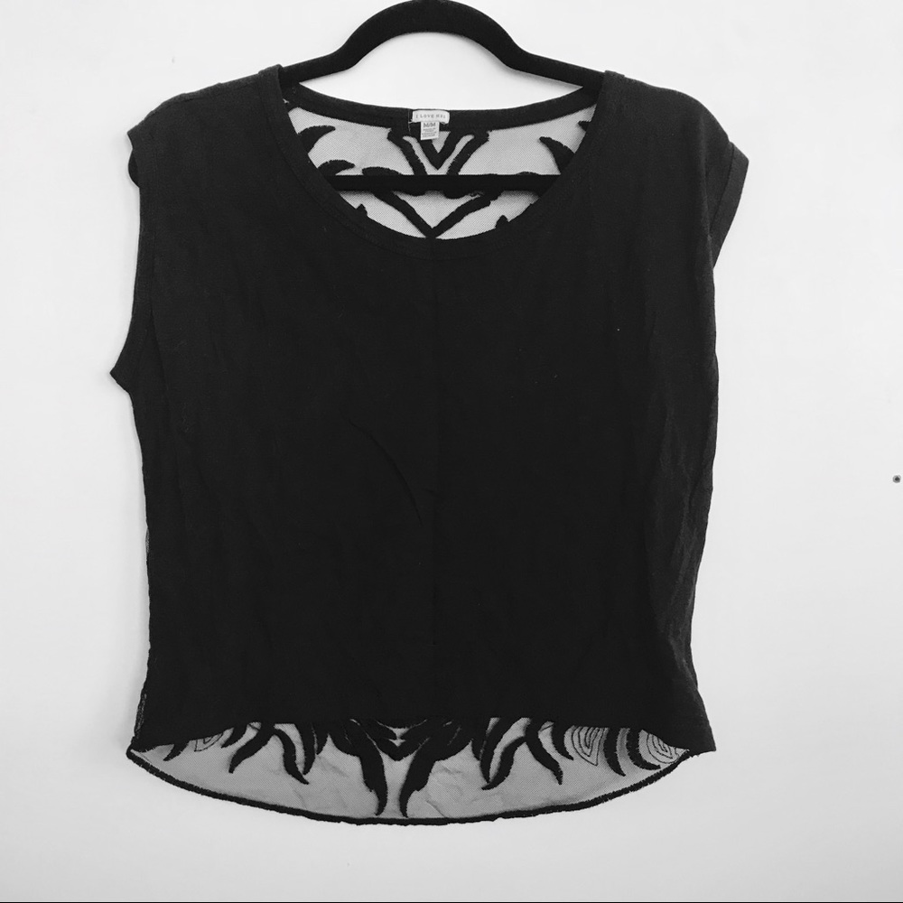 Black Lace Back Tee
